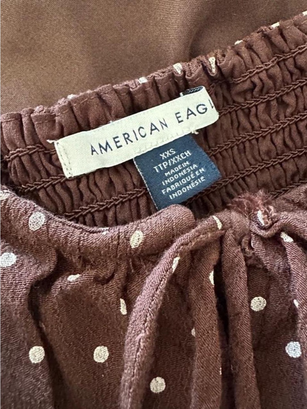 American Eagle Brown Polka Dot Midi Dress - Picture 8 of 8
